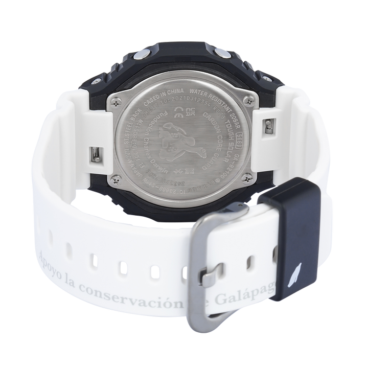 Jam Tangan Casio G-Shock GA-B2100CD-1A7 Charles Darwin Foundation's Collaboration Men Black Digital Analog Dial White Resin Band