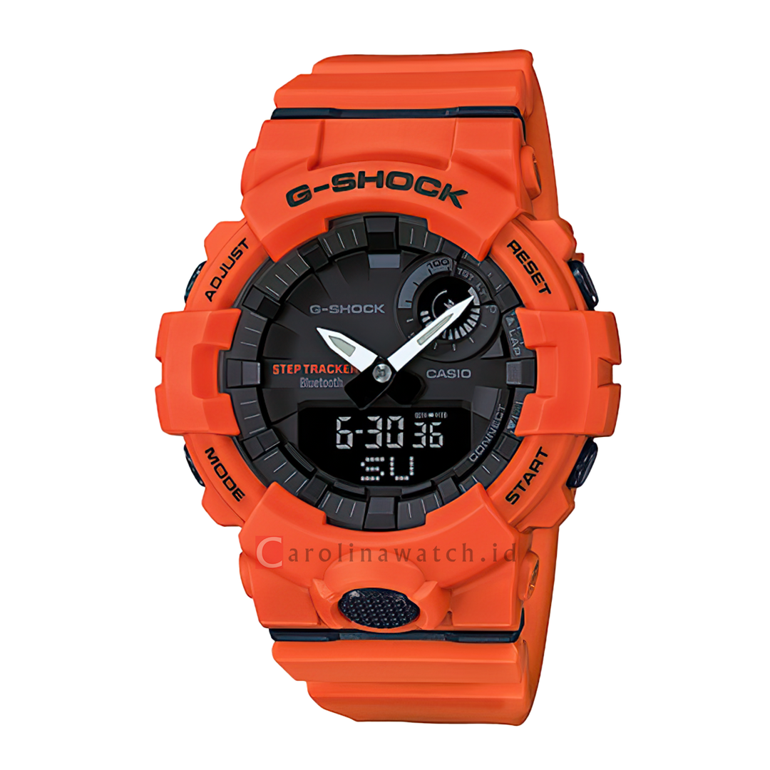 Jam Tangan Casio G-Shock GBA-800-4A Men Black Digital Analog Dial Orange Resin Band