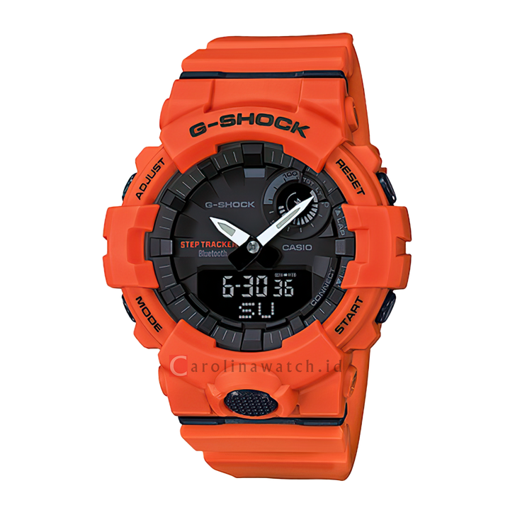 Jam Tangan Casio G-Shock GBA-800-4A Men Black Digital Analog Dial Orange Resin Band