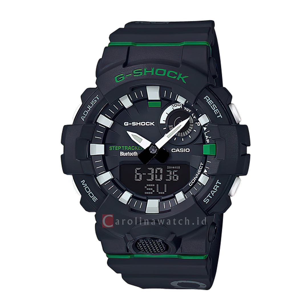 Jam Tangan CASIO G SHOCK GBA-800DG-1A Men G-Squad Smart Bluetooth Man Digital Analog Dial Black Resin