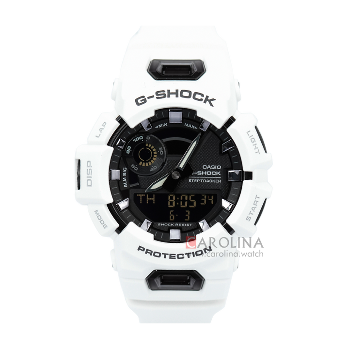 Jam Tangan Casio G-Shock GBA-900-7A Men Black Digital Analog Dial White Resin Band