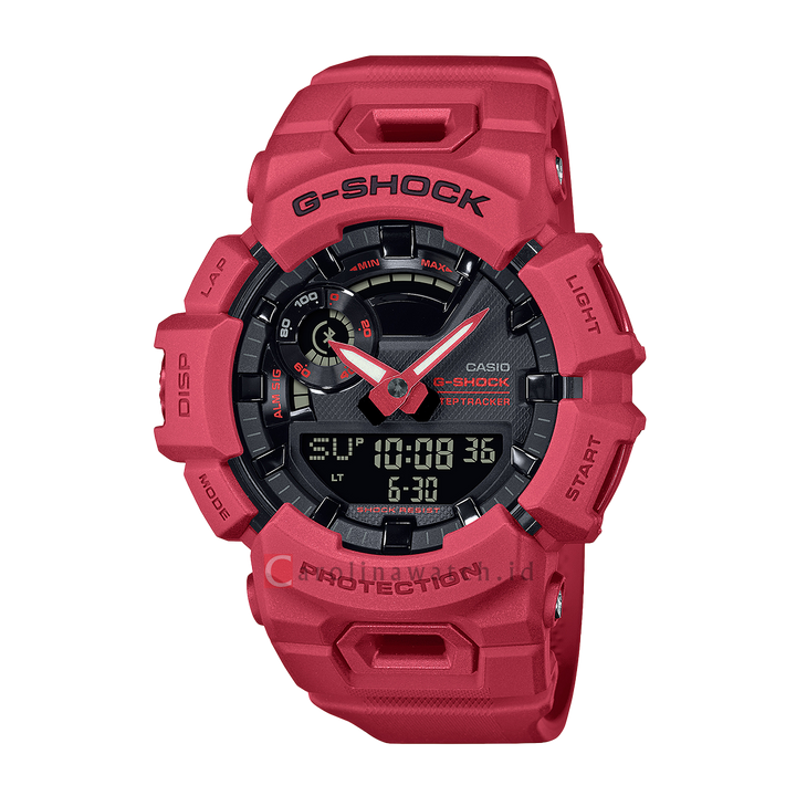 Jam Tangan CASIO G SHOCK GBA-900RD-4A Men Black Digital Analog Dial Red Resin Band