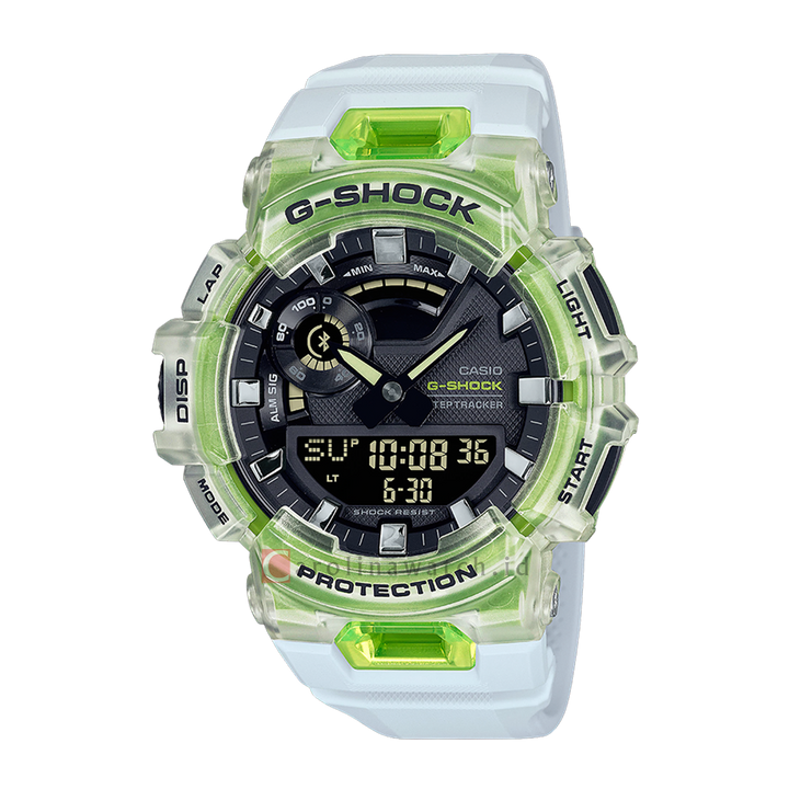 Jam Tangan Casio G-Shock GBA-900SM-7A9 G-Squad Vital Bright Series Men Black Digital Analog Dial White Resin Band