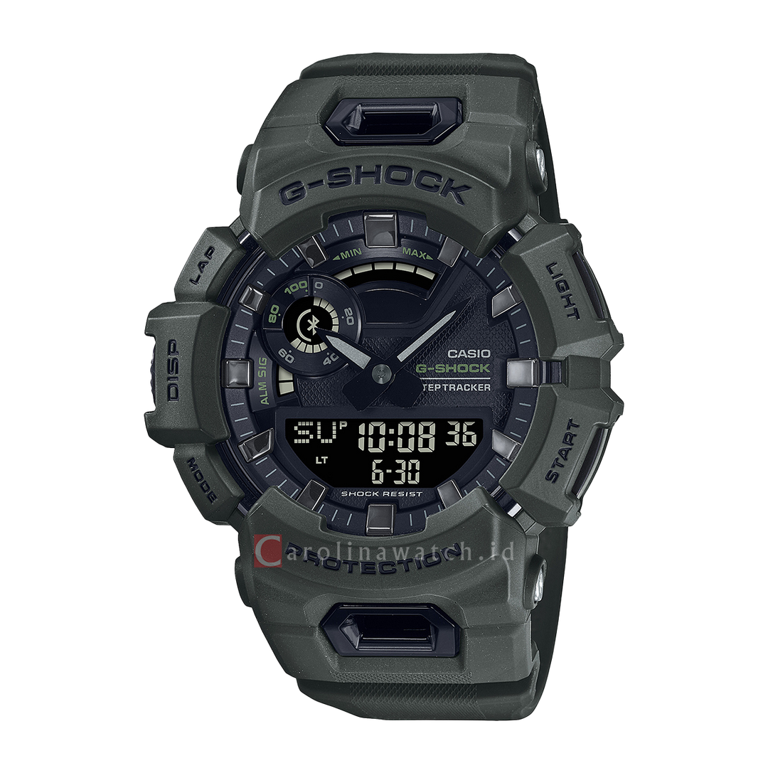 Jam Tangan Casio G-Shock GBA-900UU-3A Men Digital Analog Dial Dark Green Resin Strap