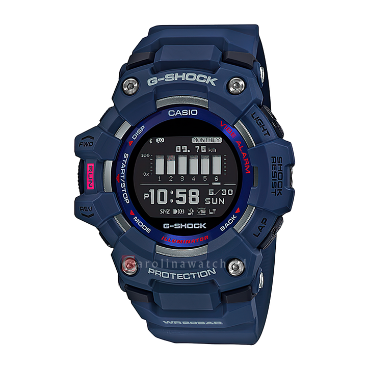 Jam Tangan Casio G-Shock GBD-100-2D G-Squad Men Digital Dial Blue Resin Band