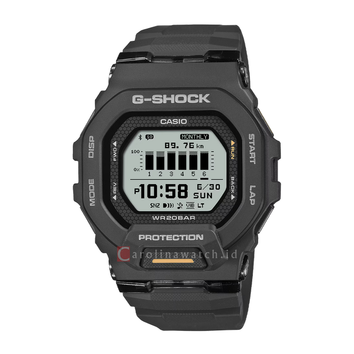 Jam Tangan Casio G-Shock GBD-200-1A1 Men G-Squad Digital Dial Black Resin Band