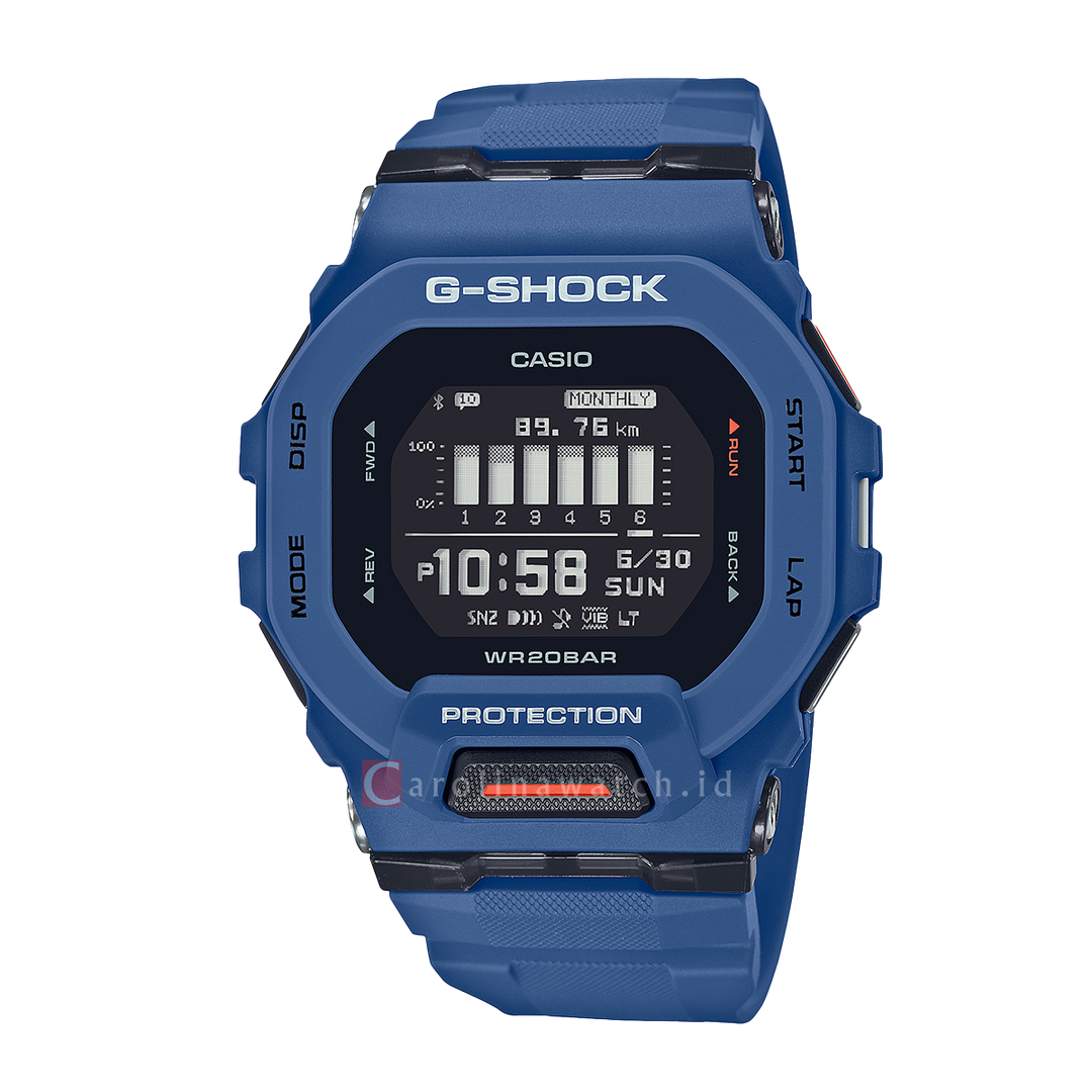 Jam Tangan CASIO G SHOCK GBD-200-2D Men Digital Dial Blue Resin Band