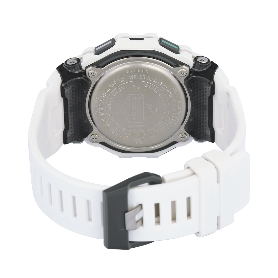 Jam Tangan Casio G-Shock GBD-200-7D Men G-Squad Digital Dial White Resin Band