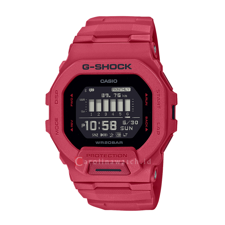 Jam Tangan CASIO G-SHOCK GBD-200RD-4D Men Digital Dial Red Resin Band