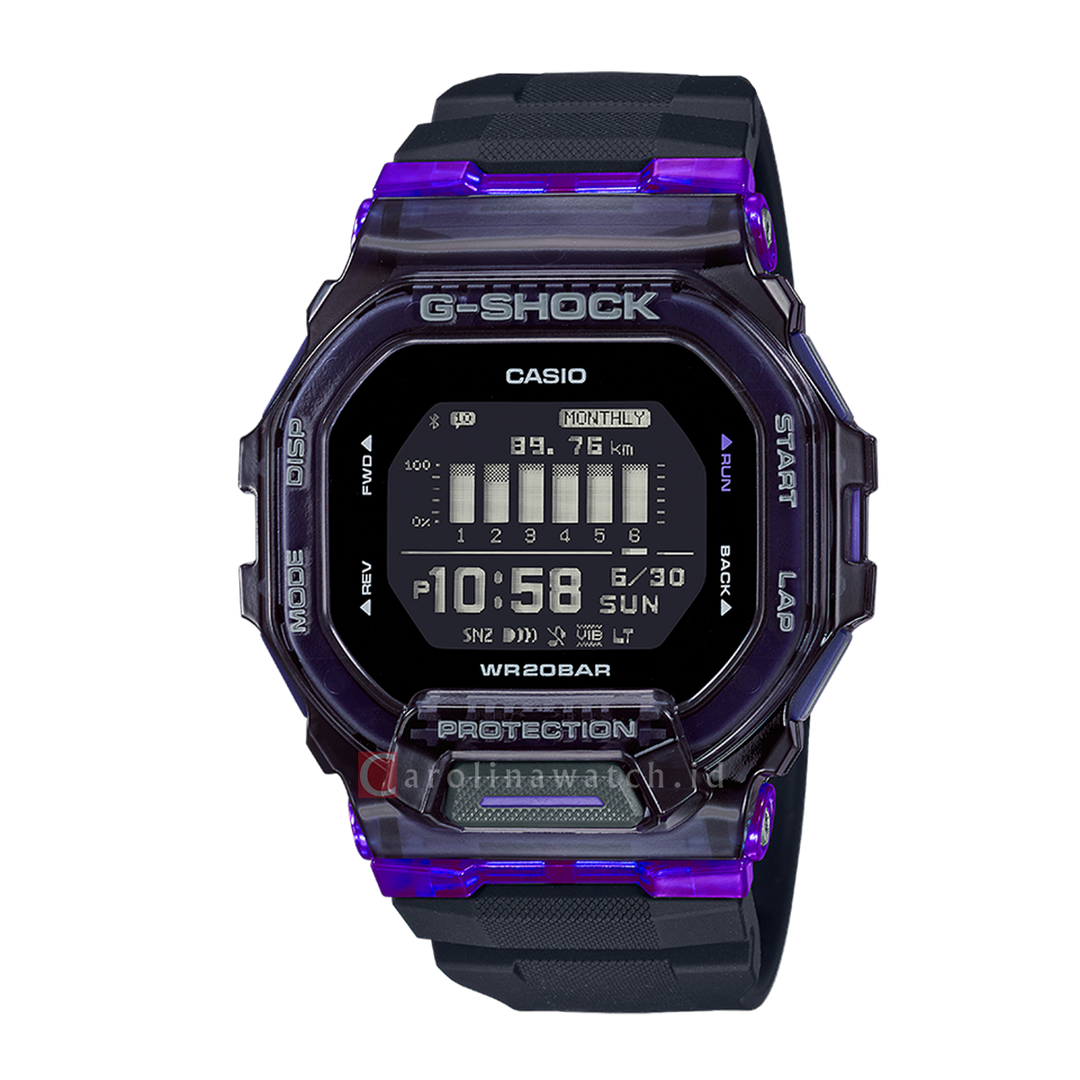 Jam Tangan Pria Casio G-shock G-Squad GBD-200SM-1A6 Vital Bright Men Black Digital Dial Black Rubber Strap