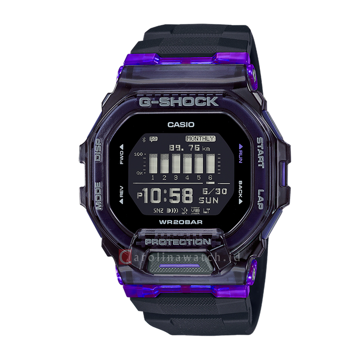 Jam Tangan Pria Casio G-shock G-Squad GBD-200SM-1A6 Vital Bright Men Black Digital Dial Black Rubber Strap