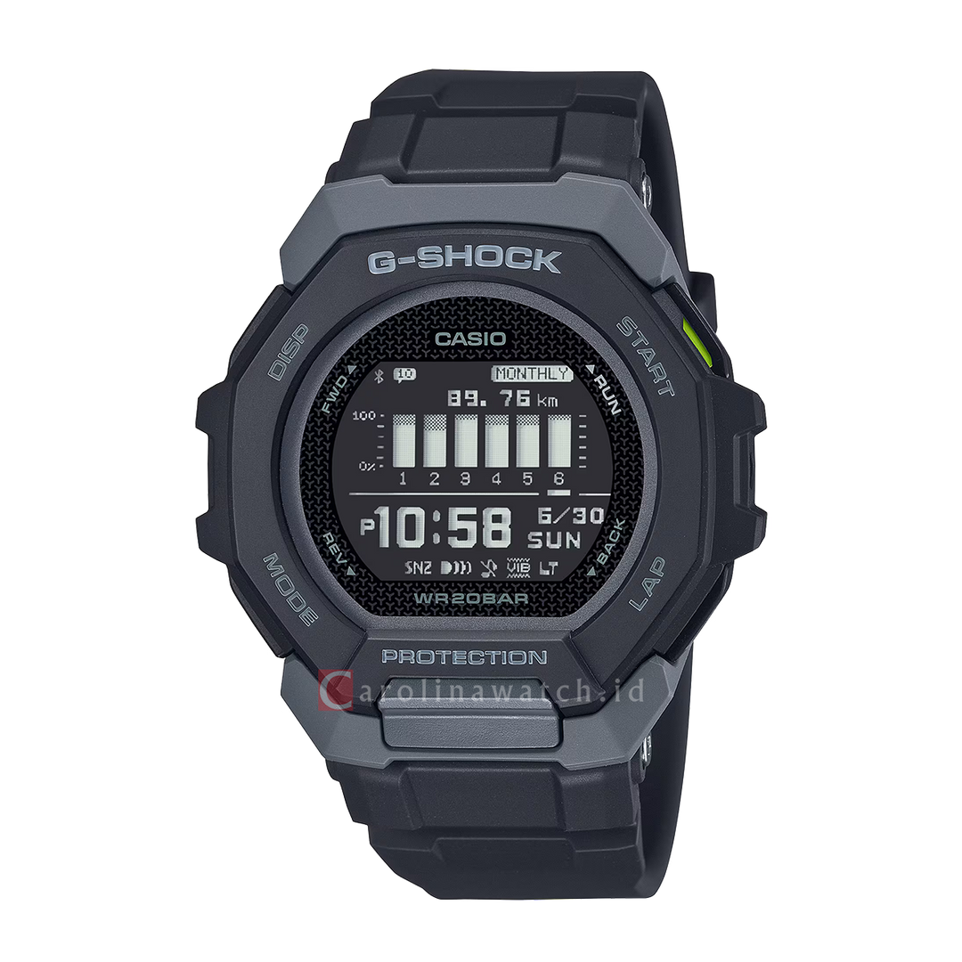 Jam Tangan Casio G-Shock GBD-300-1D G-Squad Men Digital Dial Black Resin Band