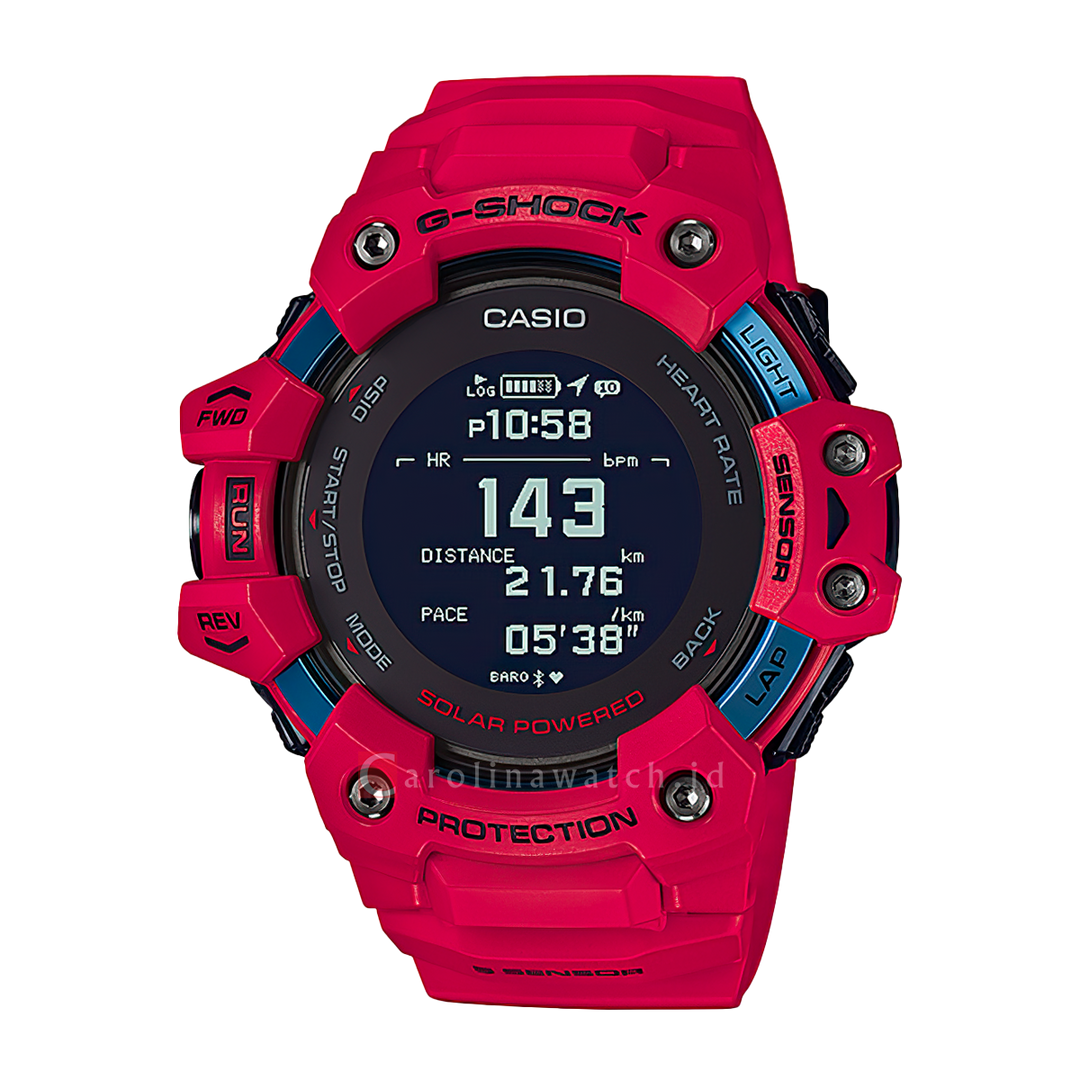 Jam Tangan Casio G-Shock GBD-H1000-4D G-Squad Men Digital Dial Red Resin Band