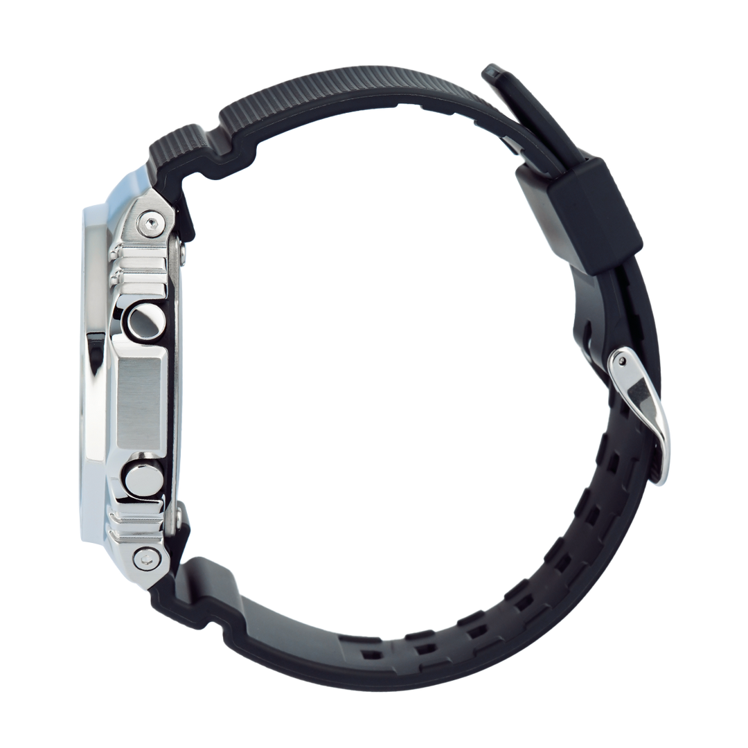 Jam Tangan Casio G-Shock G-Steel GBM-2100A-2B Men Blue Analog Digital Dial Black Resin Band