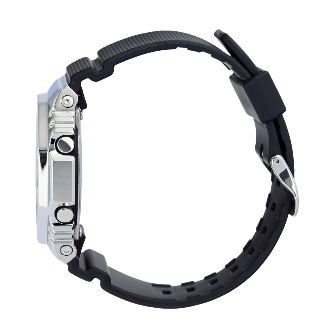 Jam Tangan Casio G-Shock G-Steel GBM-2100A-8B Men Grey Analog Digital Dial Black Resin Band