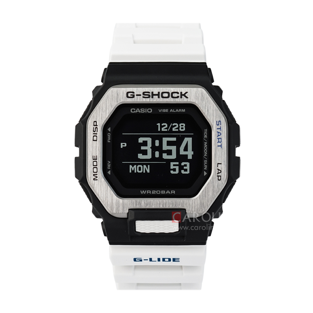 Jam Tangan G-Shock G-Lide GBX-100-7D Men Digital Dial White Resin Band