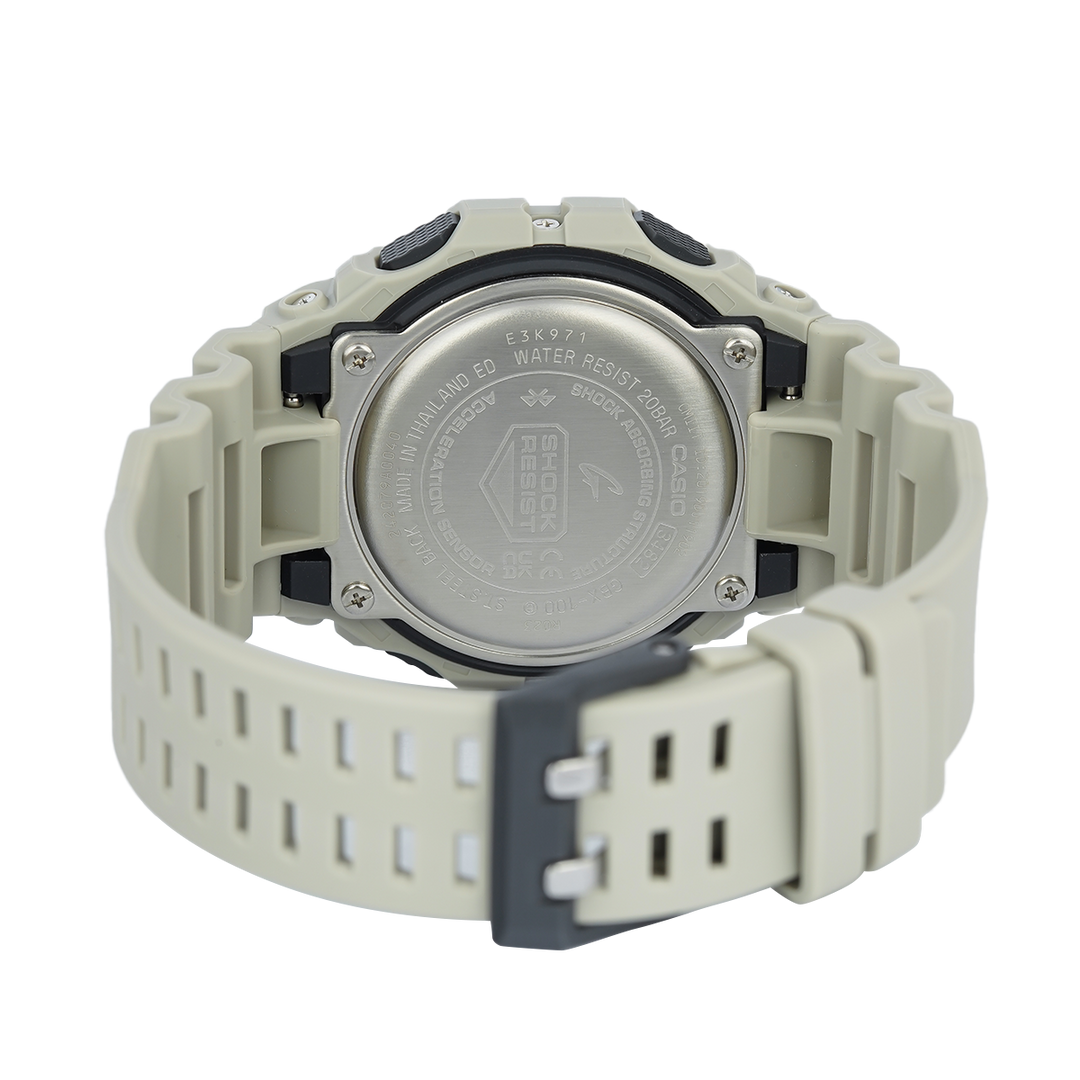 Jam Tangan Casio G-Shock G-Lide GBX-100-8D Men Digital Dial Grey Resin Band