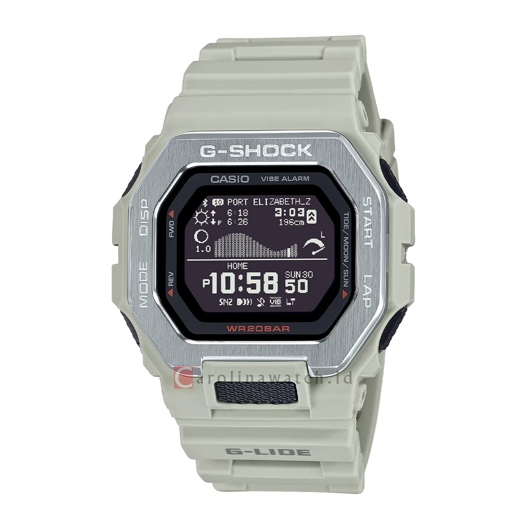 Jam Tangan Casio G-Shock G-Lide GBX-100-8D Men Digital Dial Grey Resin Band