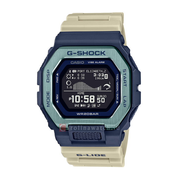 Jam Tangan Casio G-Shock G-Lide GBX-100TT-2D Men Digital Dial Beige Resin Band