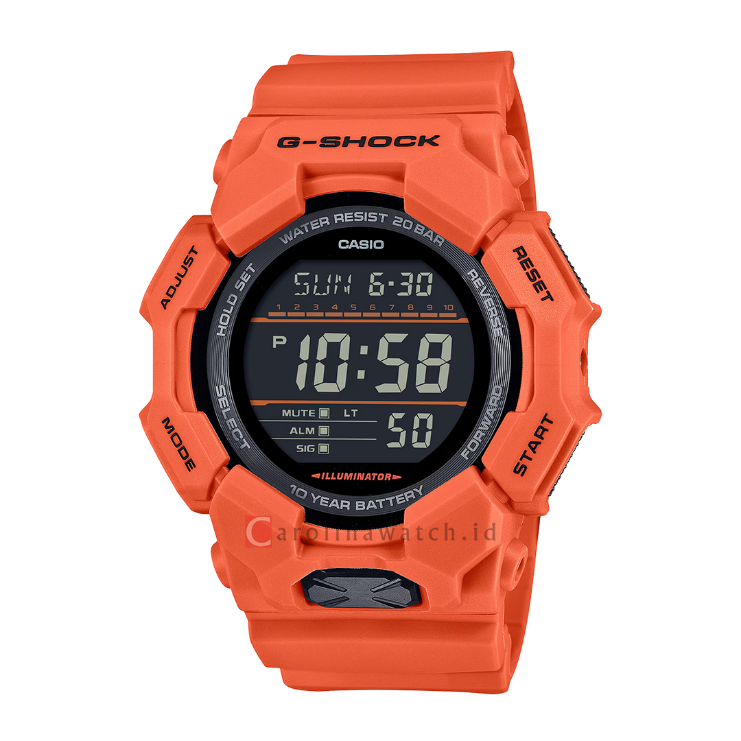 Jam Tangan CASIO G-SHOCK GD-010-4D Men New Rugged Basic Digital Dial Orange Resin Band