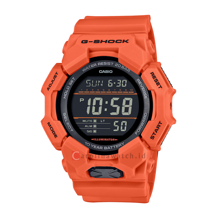 Jam Tangan CASIO G-SHOCK GD-010-4D Men New Rugged Basic Digital Dial Orange Resin Band (JDM)