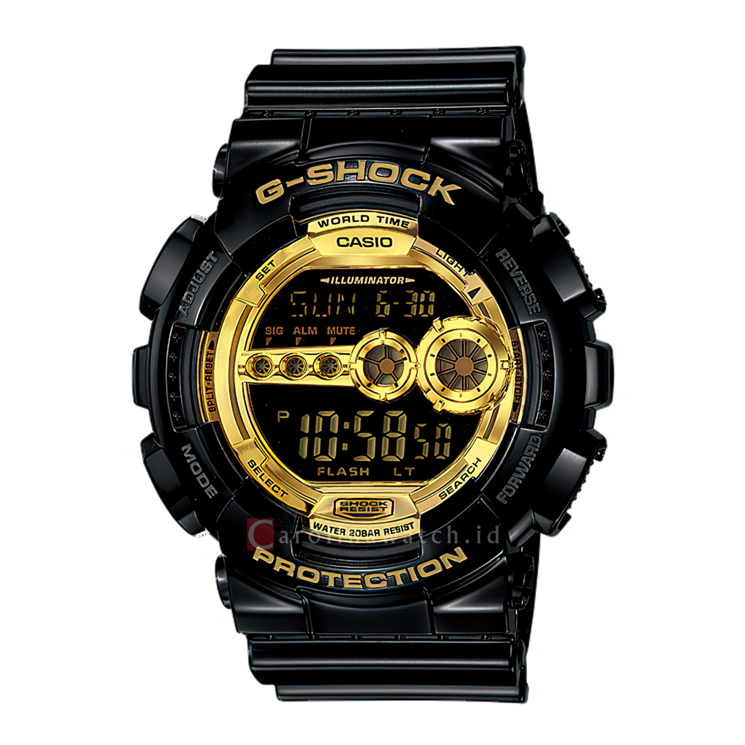 Jam Tangan Casio G-Shock GD-100GB-1D Men Digital Dial Black Resin Band