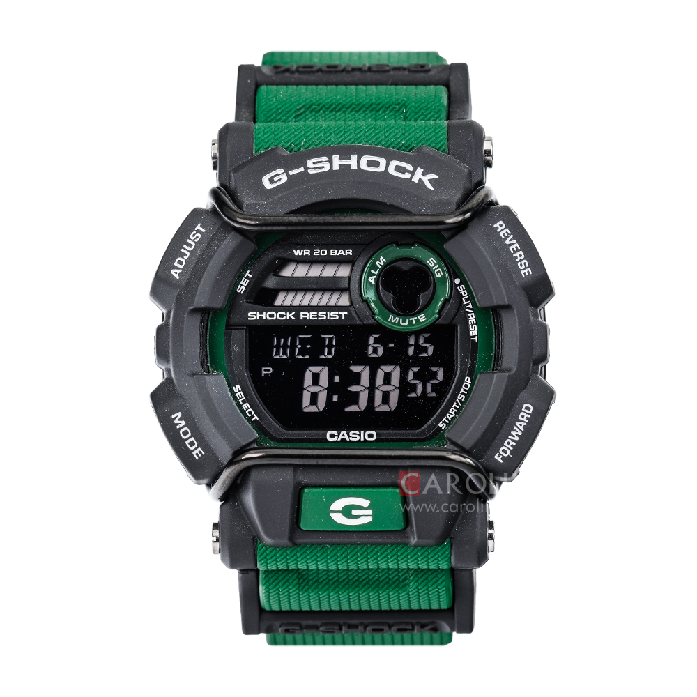 Jam Tangan CASIO G SHOCK GD-400-3D Men Digital Dial Green Resin Band