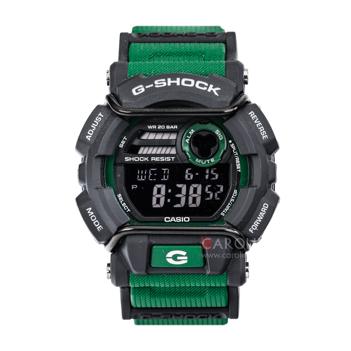 Jam Tangan CASIO G SHOCK GD-400-3D Men Digital Dial Green Resin Band