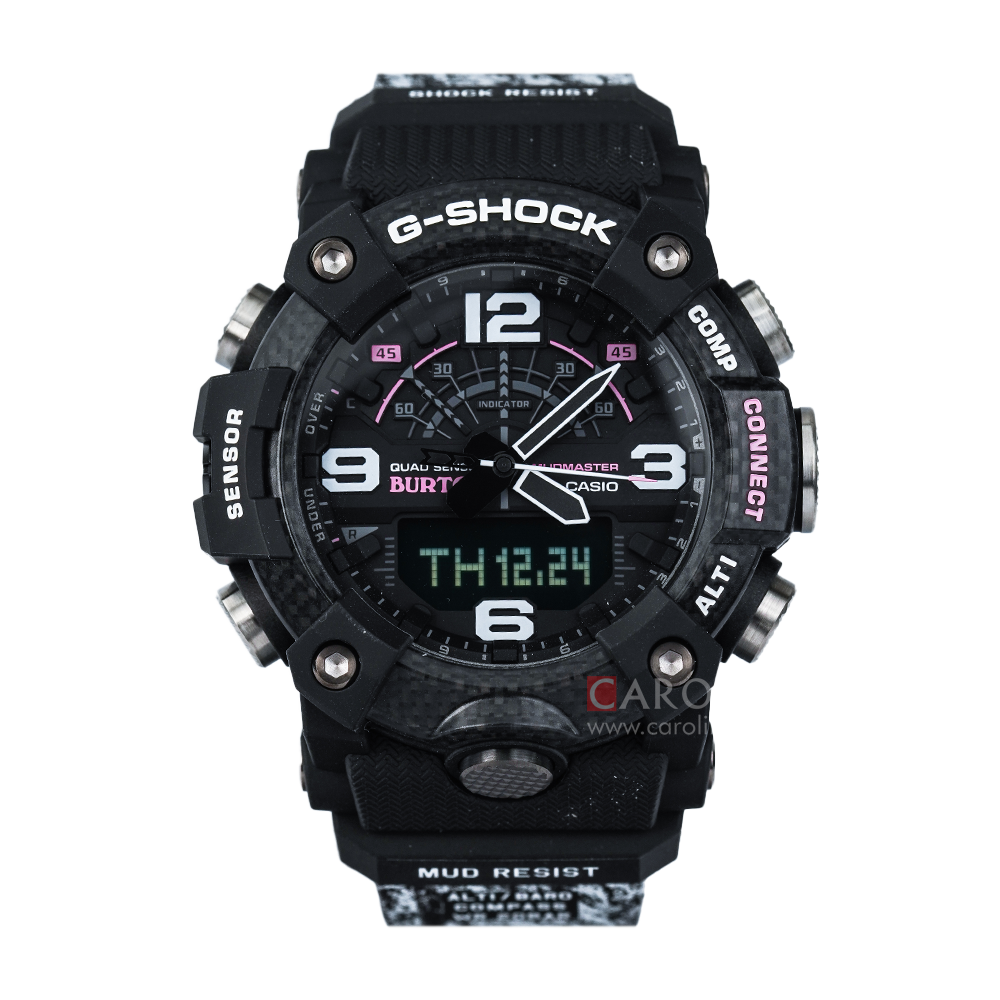 Jam Tangan CASIO G SHOCK GG-B100BTN-1A Master Of G Mudmaster X Burton Men Digital Analog Dial White Burton Resin Band