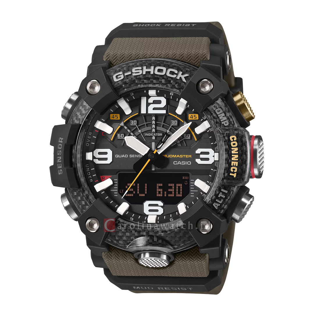 Jam Tangan CASIO G SHOCK Mudmaster GG-B100X-1A3 Master Of G-Land Men Digital Analog Dial Brown Resin Band