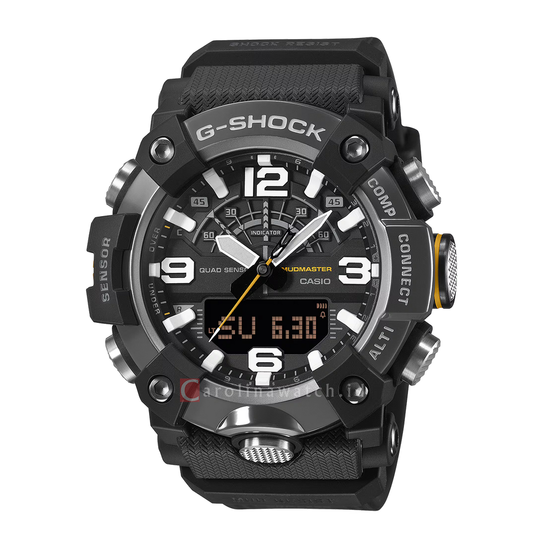 Jam Tangan CASIO G SHOCK Mudmaster GG-B100XMB-1A Master Of G-Land Men Digital Analog Dial Black Resin Band