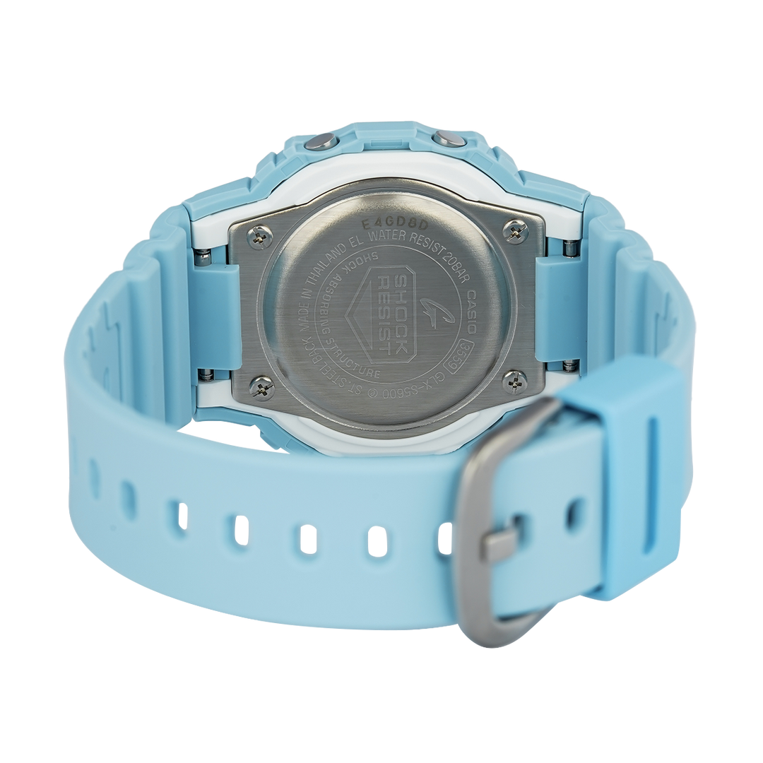 Jam Tangan Casio G-Shock G-Lide GLX-S5600-2D Women Digital Dial Light Blue Resin Band