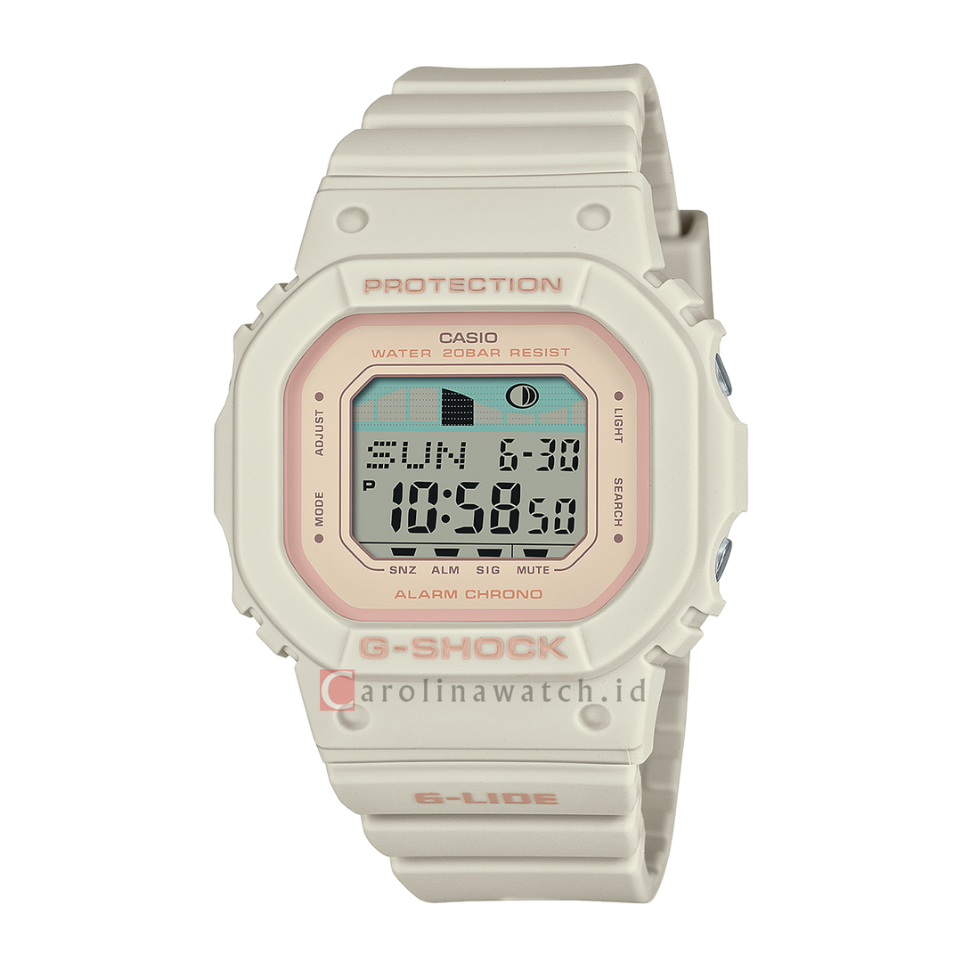 Jam Tangan Casio G-Shock G-Lide GLX-S5600-7D Women Digital Dial Beige Resin Band