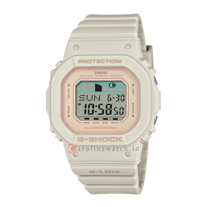 Jam Tangan Casio G-Shock G-Lide GLX-S5600-7D Women Digital Dial Beige Resin Band