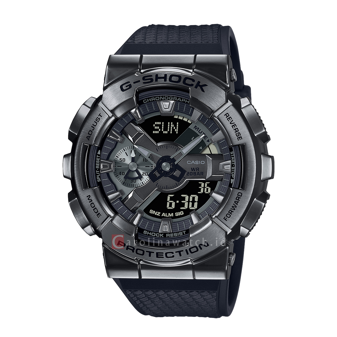 Jam Tangan CASIO G SHOCK GM-110BB-1A Men Digital Analog Dial Black Resin Band