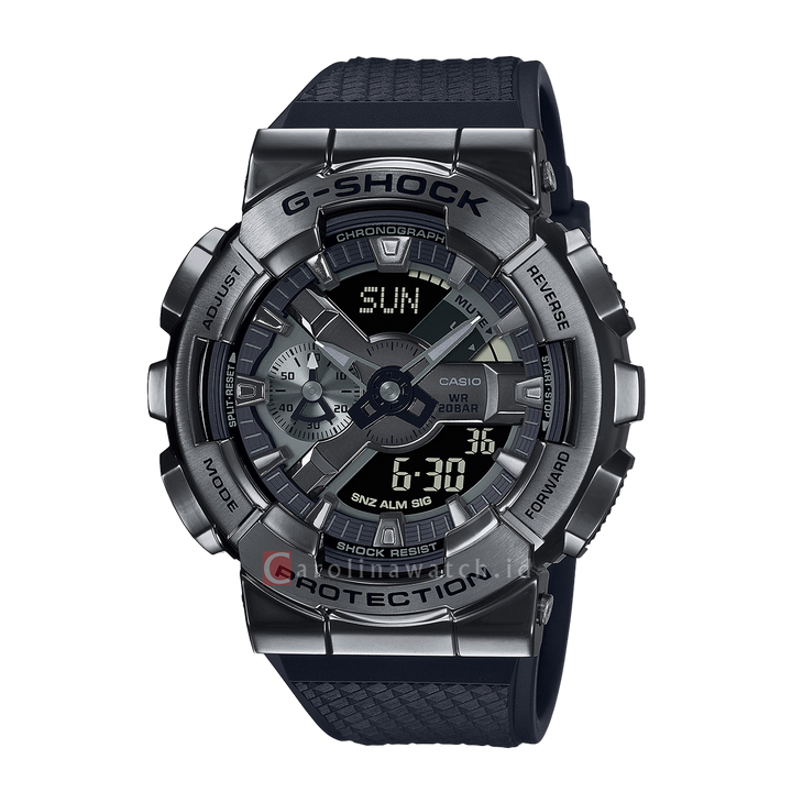 Jam Tangan CASIO G SHOCK GM-110BB-1A Men Digital Analog Dial Black Resin Band