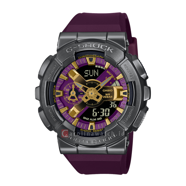 Jam Tangan Casio G-Shock GM-110CL-6A Men Classy Off-Road Series Purple Digital Analog Dial Purple Resin Band