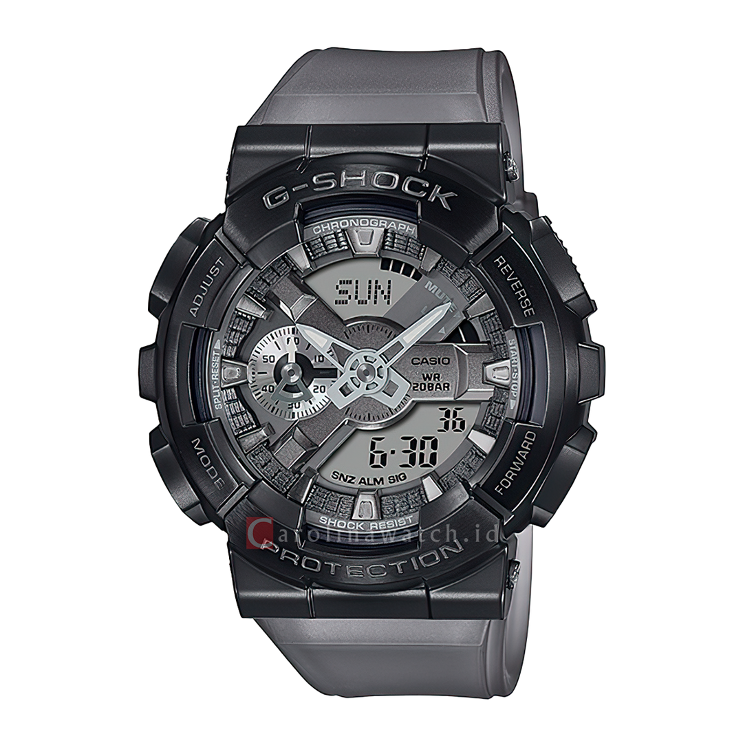 Jam Tangan CASIO G SHOCK Midnight Fog Series GM-110MF-1A Men Digital Analog Dial Grey Resin Band