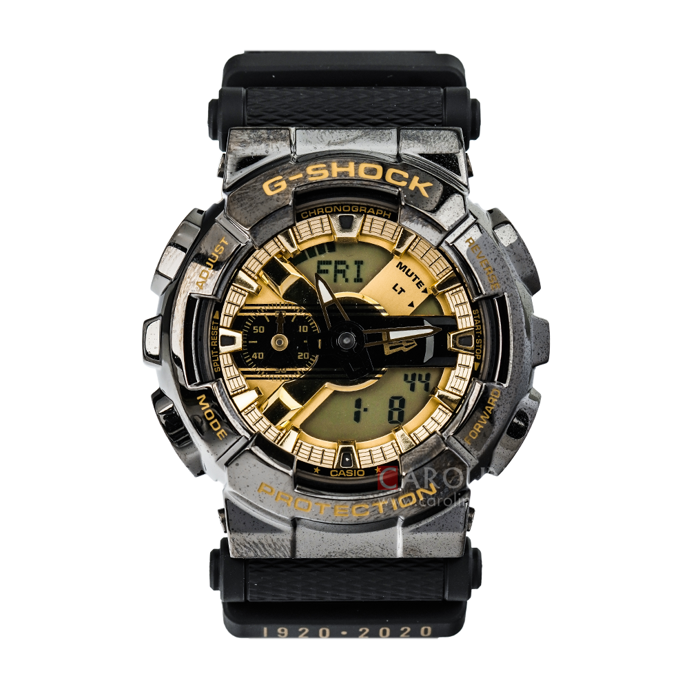 Jam Tangan CASIO G SHOCK GM-110NE-1A Men Digital Analog Dial Black Resin Band