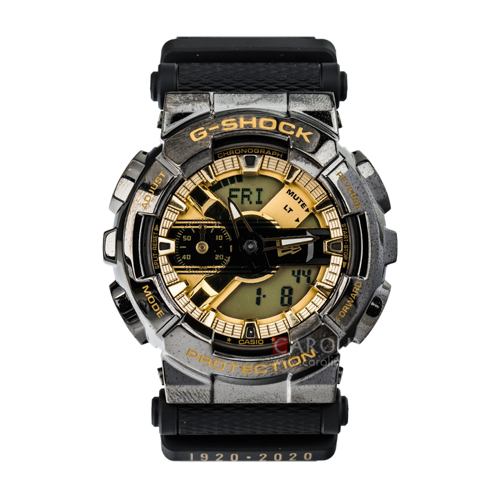 Jam Tangan CASIO G SHOCK GM-110NE-1A Men Digital Analog Dial Black Resin Band