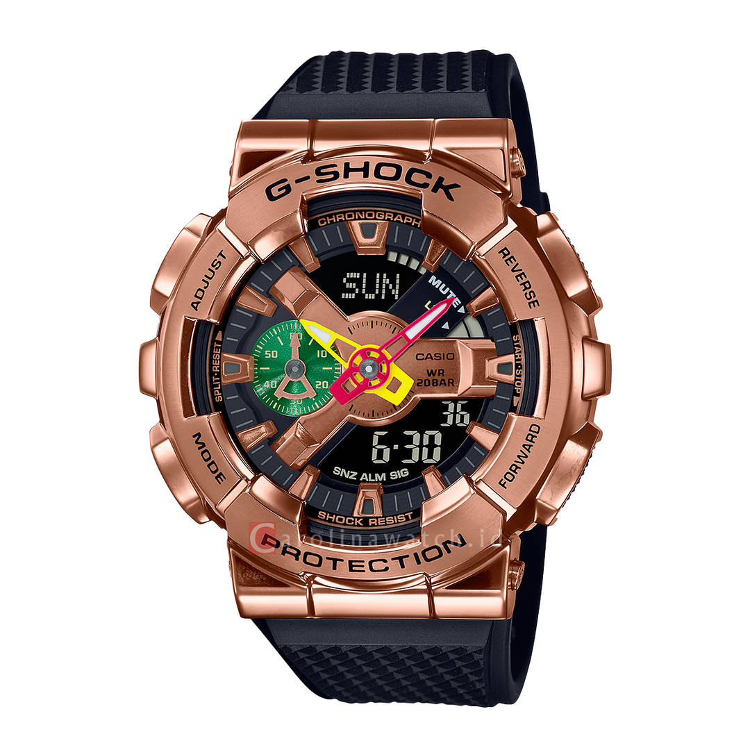 Jam Tangan Casio G-Shock GM-110RH-1A Rui Hachimura Men Bronze Digital Analog Dial Black Resin Band Special Edition