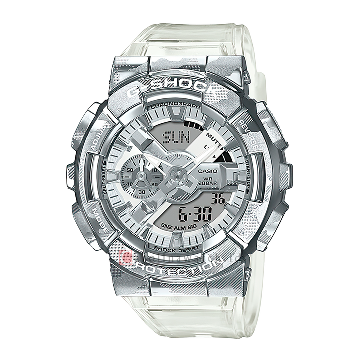 Jam Tangan CASIO G SHOCK GM-110SCM-1A Men Digital Analog White Resin Band