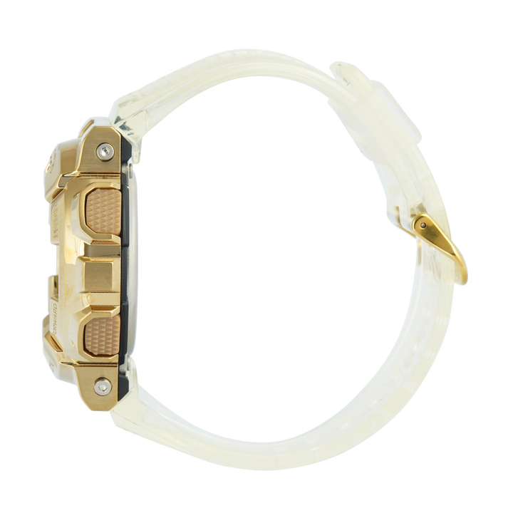Jam Tangan Casio G-Shock GM-110SG-9A Men Gold Digital Analog Dial White Transparent Resin Band