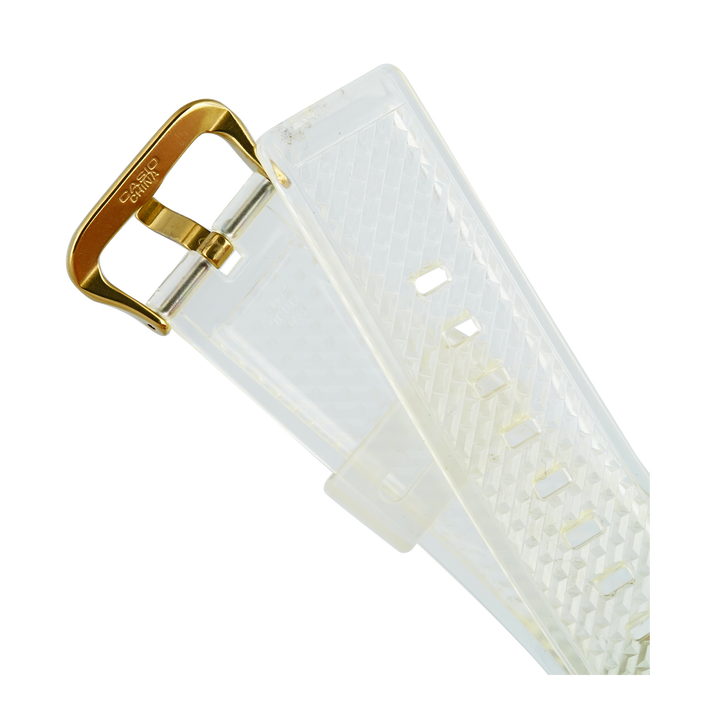 Jam Tangan Casio G-Shock GM-110SG-9A Men Gold Digital Analog Dial White Transparent Resin Band