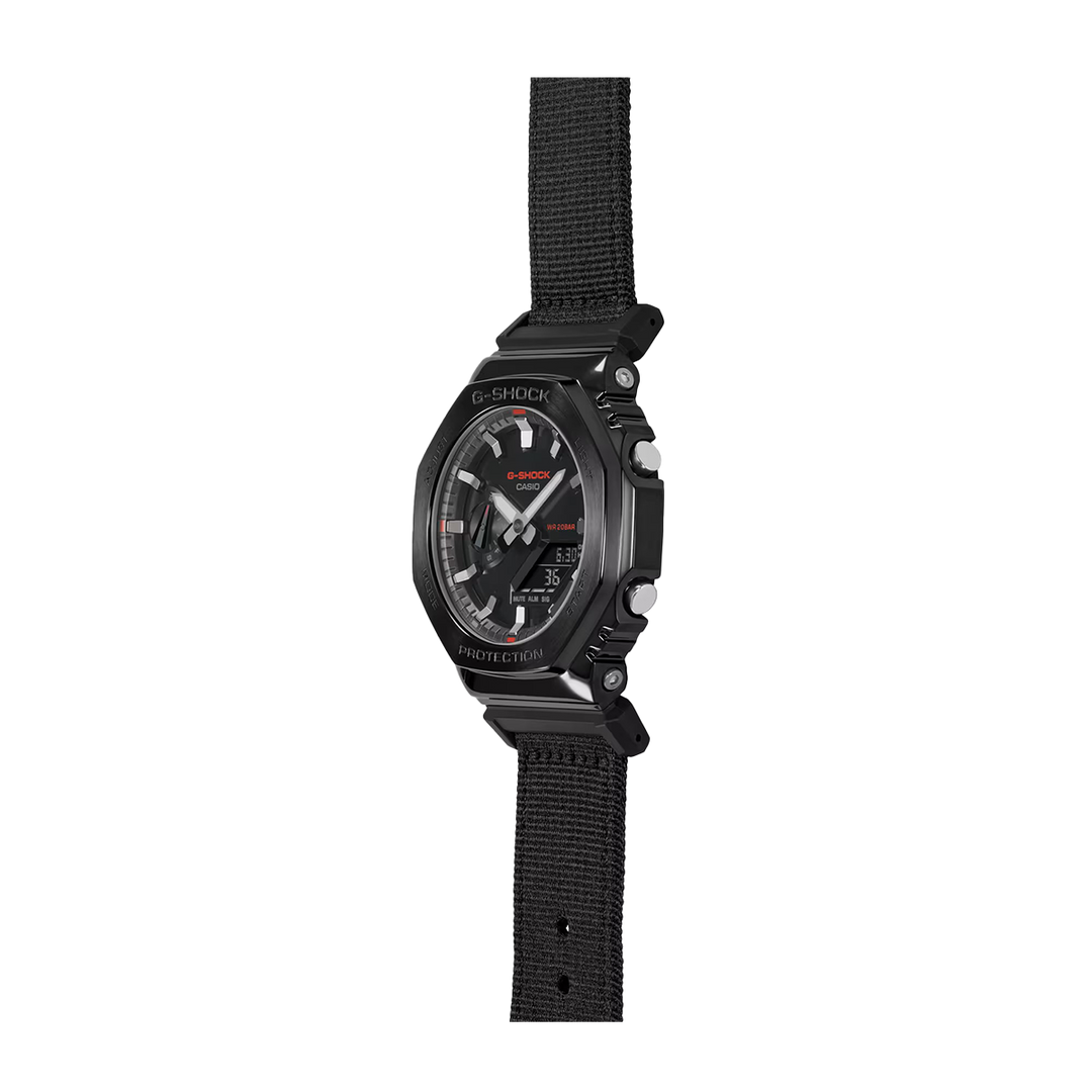 Jam Tangan CASIO G SHOCK GM-2100CB-1A Men CasiOak Metal Covered Black Digital Analog Dial Black Cloth Band