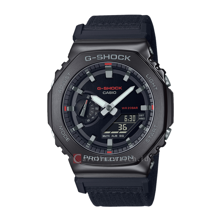 Jam Tangan CASIO G SHOCK GM-2100CB-1A Men CasiOak Metal Covered Black Digital Analog Dial Black Cloth Band