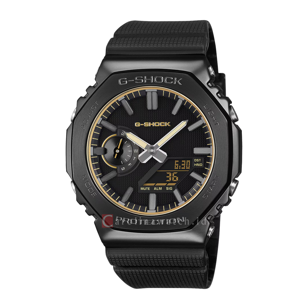 Jam Tangan CASIO G-SHOCK GM-2100LXB-1A9 Men CasiOak Black Digital Analog Dial Luxe Black Resin Band