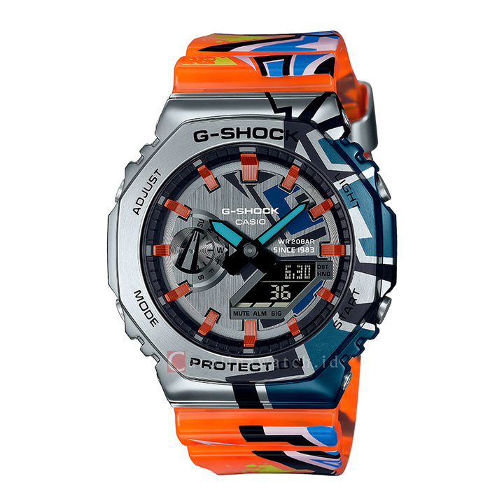 Jam Tangan CASIO G SHOCK GM-2100SS-1A Men Street Spirit Digital Analog Dial Dual Tone Resin Band