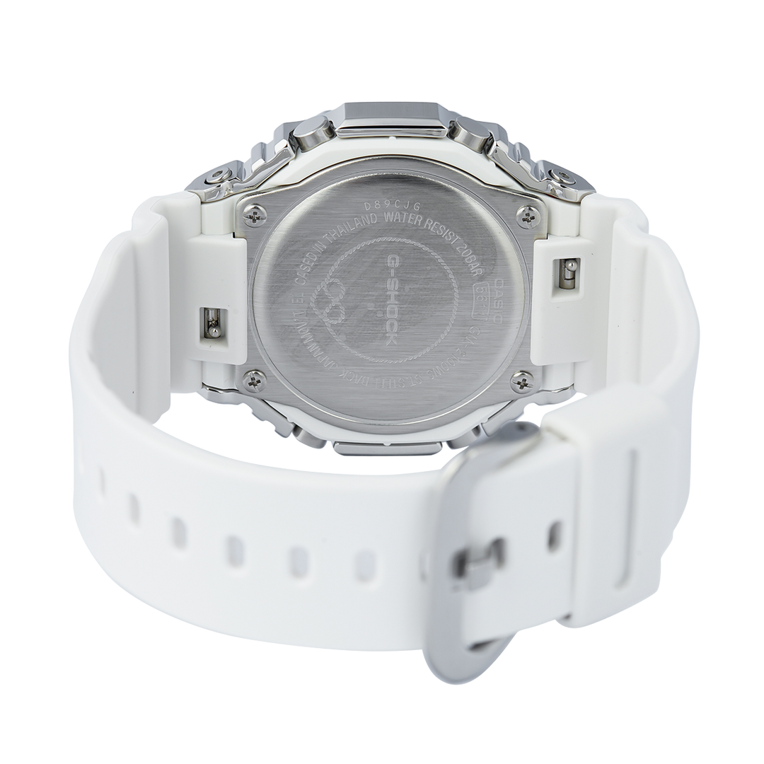 Jam Tangan Casio G-Shock GM-2100WS-7A Seasonal Collection Men Grey Digital Analog Dial White Resin Band