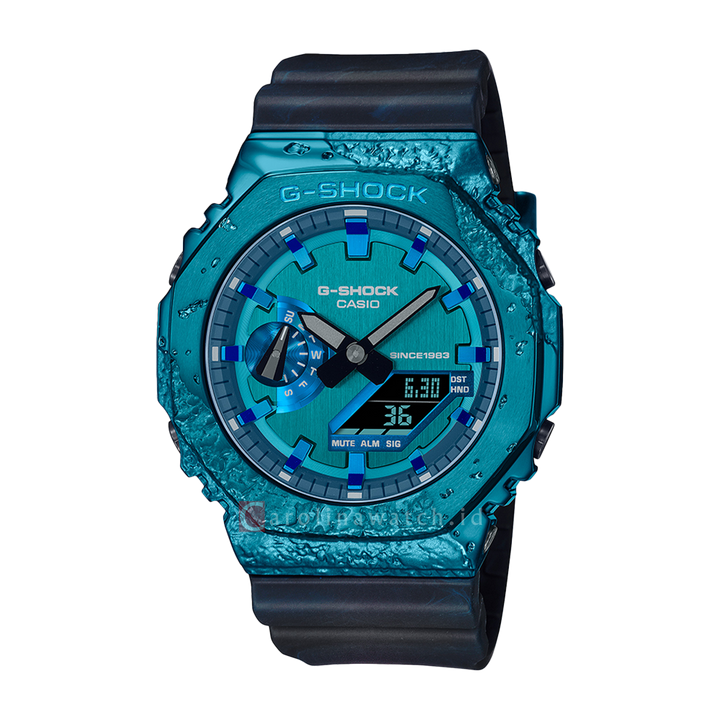 Jam Tangan Pria G SHOCK GM-2140GEM-2A Men Carbon Core Guard Black Digital Analog Dial Black Resin Band